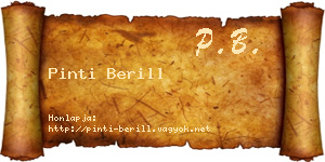 Pinti Berill névjegykártya